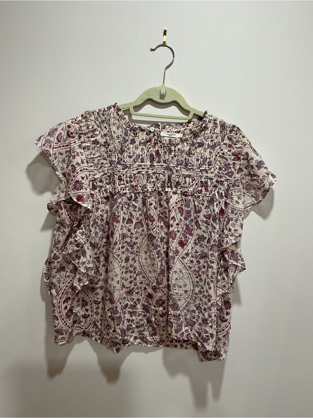 Isabel Marant Étoile Layona Ruffled Blouse in multicolor cotton size large